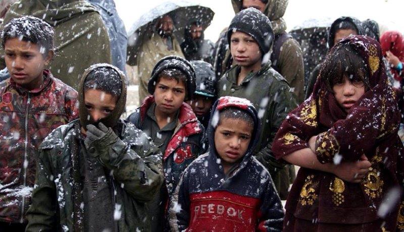 Neige dans les camps de réfugiés syriens